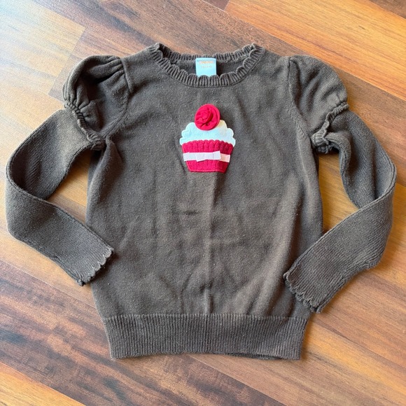Gymboree Other - Gymboree Brown Cupcake Sweater Girls Kids Holiday Special Occasion XS 3-4‎